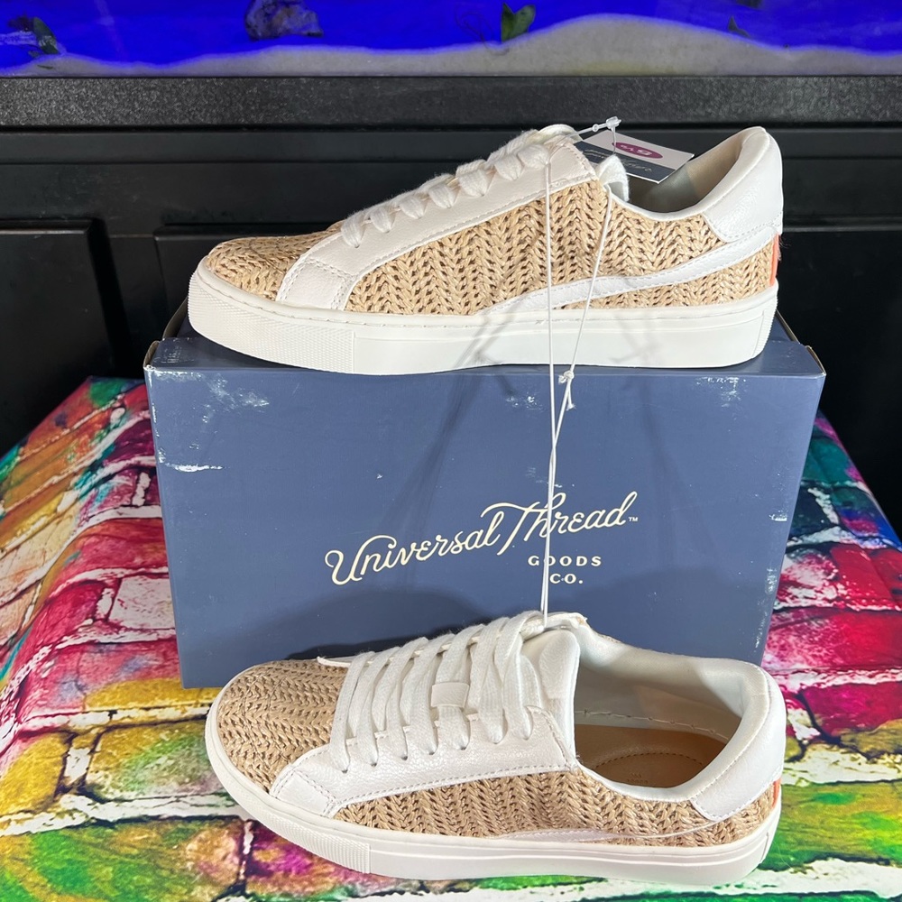Beachy Woven Aesthetic Sneakers Memory Foam by Universal Thread Summer Vacation - Picture 7 of 9